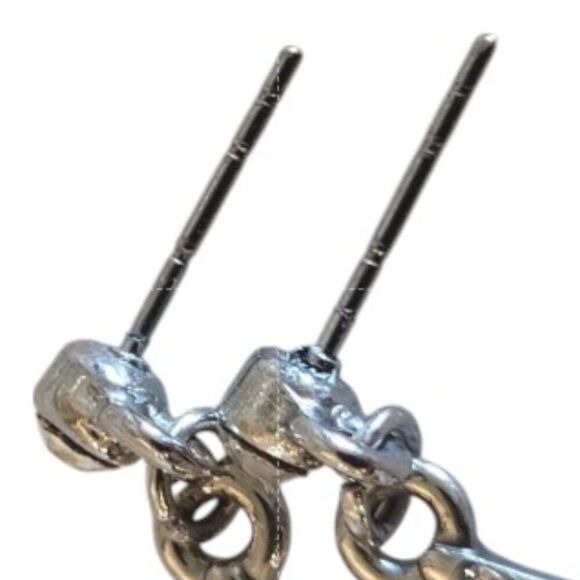 Vintage Avon Pierced Earrings Filigree Heart Silver Birthday Gift 1.5 in drop - Picture 10 of 11